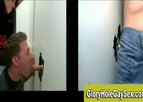 Straight guy sucked at gloryhole
