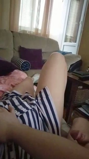 My wife watches the video and strokes my penis